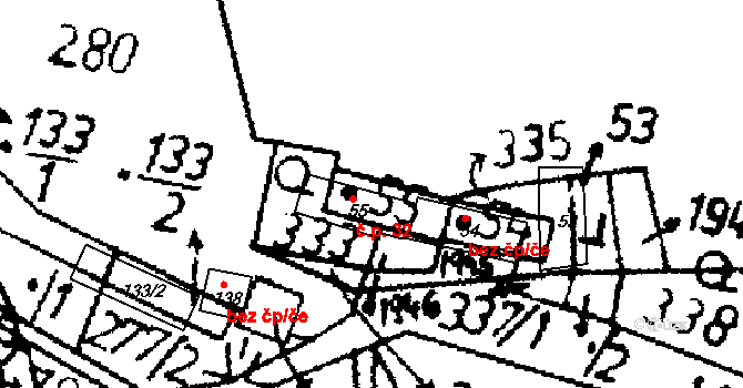 Stadice 32, Řehlovice na parcele st. 55 v KÚ Stadice, Katastrální mapa