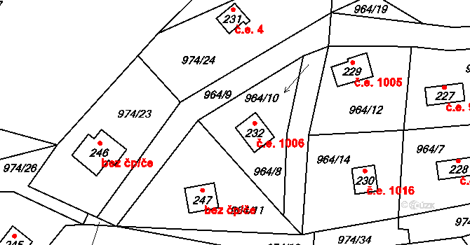 Stará Huť 6, Petrovice II, Katastrální mapa