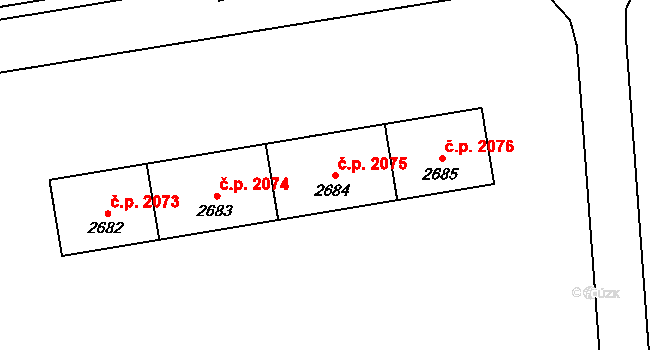 Kročehlavy 2075, Kladno na parcele st. 2684 v KÚ Kročehlavy, Katastrální mapa