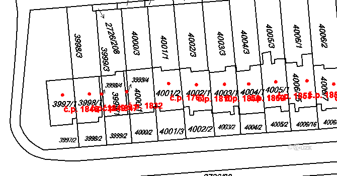 Tachov 1763 na parcele st. 4001/2 v KÚ Tachov, Katastrální mapa