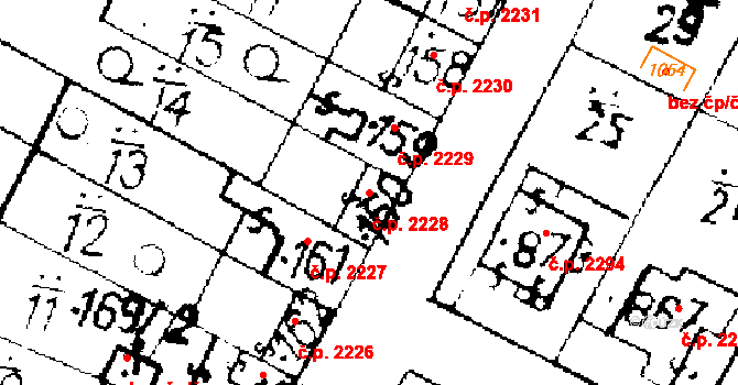 Podlusky 2228, Roudnice nad Labem na parcele st. 160 v KÚ Podlusky, Katastrální mapa