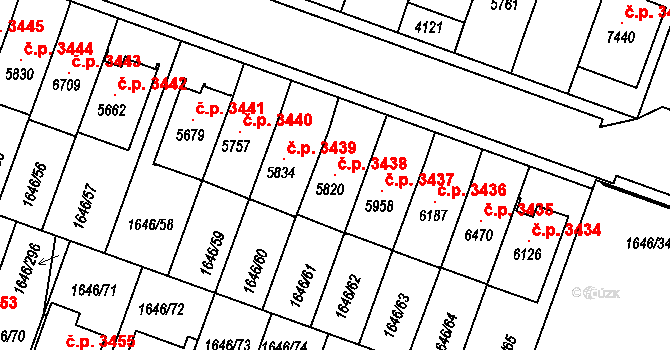 Havlíčkův Brod 3438 na parcele st. 5820 v KÚ Havlíčkův Brod, Katastrální mapa