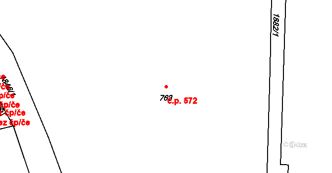 Vrchlabí 572 na parcele st. 763 v KÚ Vrchlabí, Katastrální mapa