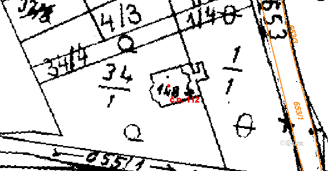 Jemníky 112 na parcele st. 148 v KÚ Jemníky, Katastrální mapa