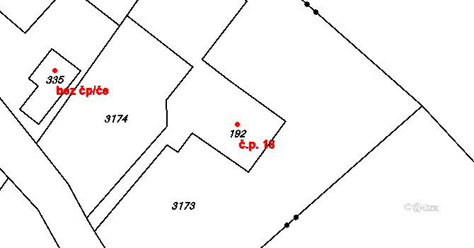 Podělusy 18, Týnec nad Sázavou na parcele st. 192 v KÚ Podělusy, Katastrální mapa