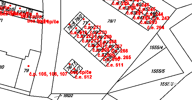 Miřetice u Klášterce nad Ohří 509, Klášterec nad Ohří na parcele st. 76 v KÚ Miřetice u Klášterce nad Ohří, Katastrální mapa