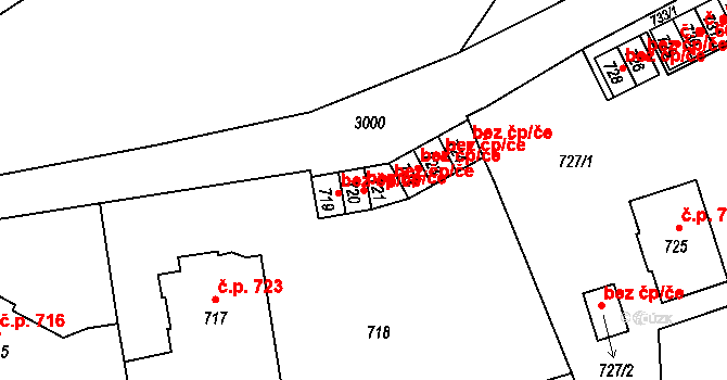 Děčín 40677150 na parcele st. 720 v KÚ Děčín, Katastrální mapa