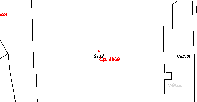 Zlín 4068 na parcele st. 5112 v KÚ Zlín, Katastrální mapa