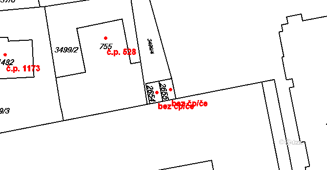 Lipník nad Bečvou 43825150 na parcele st. 2655 v KÚ Lipník nad Bečvou, Katastrální mapa