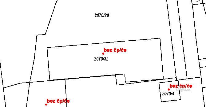 Strážnice 44803150 na parcele st. 2070/32 v KÚ Strážnice na Moravě, Katastrální mapa