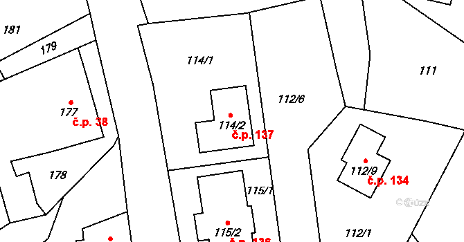 Edrovice 137, Rýmařov na parcele st. 114/2 v KÚ Edrovice, Katastrální mapa