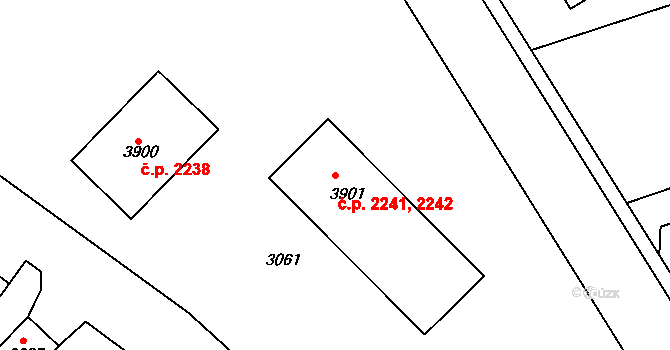 Rakovník II 2241,2242, Rakovník na parcele st. 3901 v KÚ Rakovník, Katastrální mapa