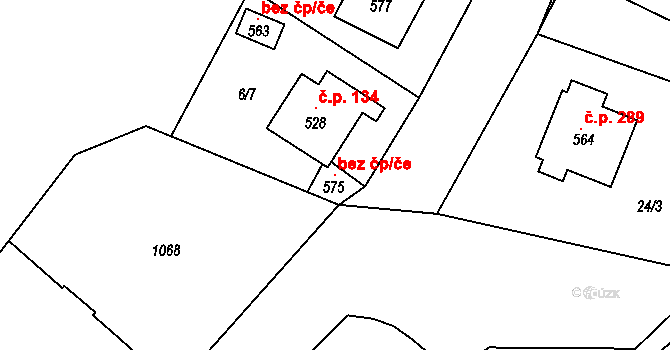 Rožďalovice 103281151 na parcele st. 575 v KÚ Rožďalovice, Katastrální mapa