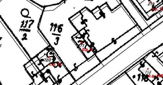 Tupadly 5 na parcele st. 71 v KÚ Tupadly u Čáslavi, Katastrální mapa