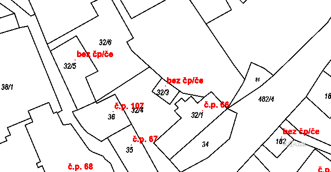 Křesetice 146035151 na parcele st. 32/3 v KÚ Křesetice, Katastrální mapa