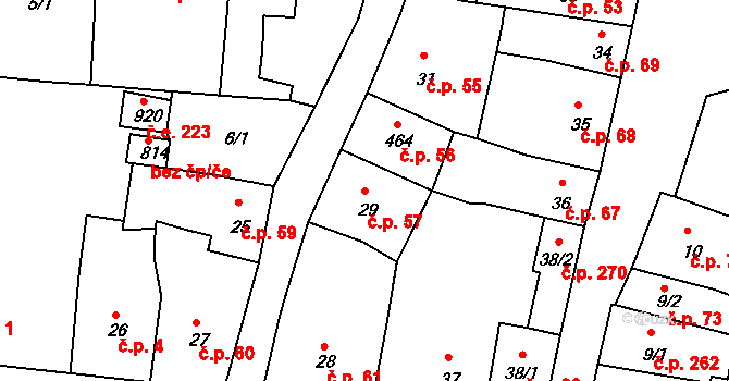 Benešov nad Ploučnicí 57 na parcele st. 29 v KÚ Benešov nad Ploučnicí, Katastrální mapa