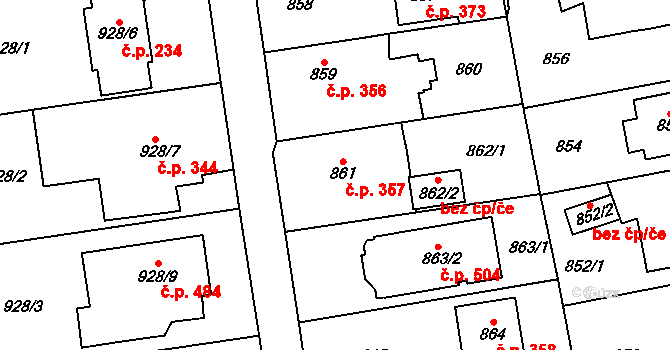 Lipence 357, Praha na parcele st. 861 v KÚ Lipence, Katastrální mapa