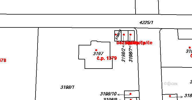 Dejvice 1379, Praha na parcele st. 3197 v KÚ Dejvice, Katastrální mapa