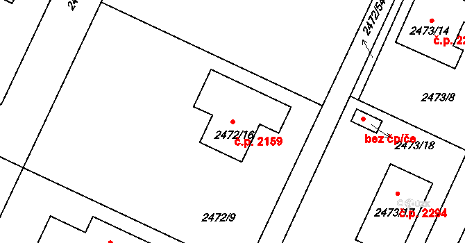 Předměstí 2159, Litoměřice na parcele st. 2472/16 v KÚ Litoměřice, Katastrální mapa