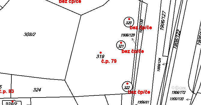 Petřkovice 79, Ostrava na parcele st. 319 v KÚ Petřkovice u Ostravy, Katastrální mapa