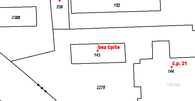 Bujanov 38401151 na parcele st. 143 v KÚ Suchdol u Bujanova, Katastrální mapa