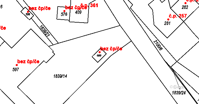 Lichnov 38951151 na parcele st. 600 v KÚ Lichnov u Nového Jičína, Katastrální mapa