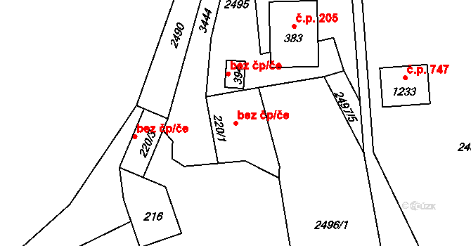 Třinec 40225151 na parcele st. 220/1 v KÚ Oldřichovice u Třince, Katastrální mapa