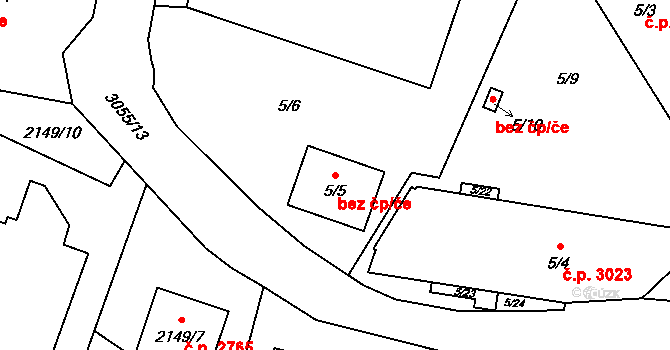 Opava 41785151 na parcele st. 5/5 v KÚ Opava-Předměstí, Katastrální mapa