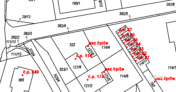 Chotoviny 41915151 na parcele st. 121/8 v KÚ Chotoviny, Katastrální mapa