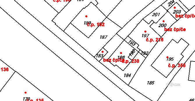 Bobrová 42042151 na parcele st. 183 v KÚ Horní Bobrová, Katastrální mapa