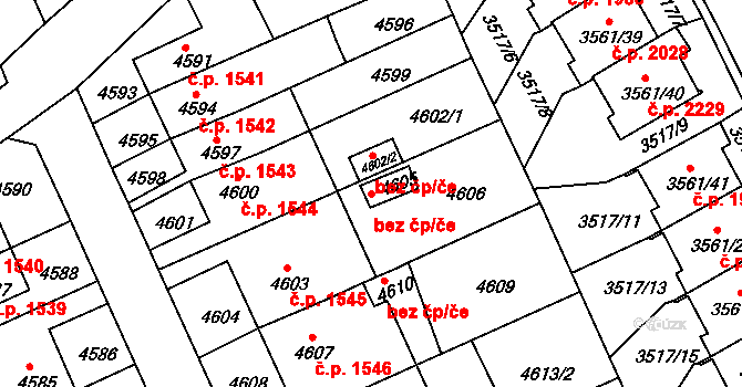 Krnov 43616151 na parcele st. 4605 v KÚ Krnov-Horní Předměstí, Katastrální mapa