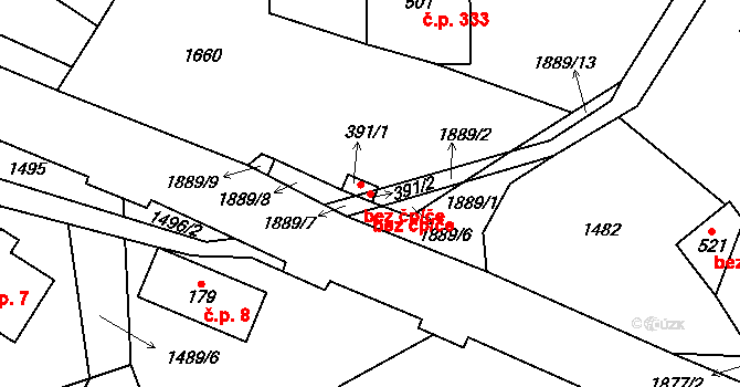 Chuchelna 44736151 na parcele st. 391/2 v KÚ Chuchelna, Katastrální mapa