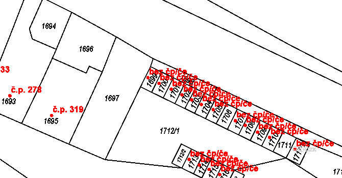 Pohořelice 46631151 na parcele st. 1701 v KÚ Pohořelice nad Jihlavou, Katastrální mapa