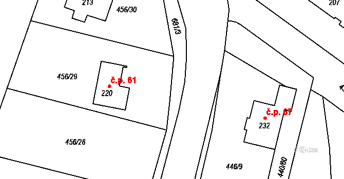 Smrkový Týnec 61, Rabštejnská Lhota na parcele st. 220 v KÚ Smrkový Týnec, Katastrální mapa