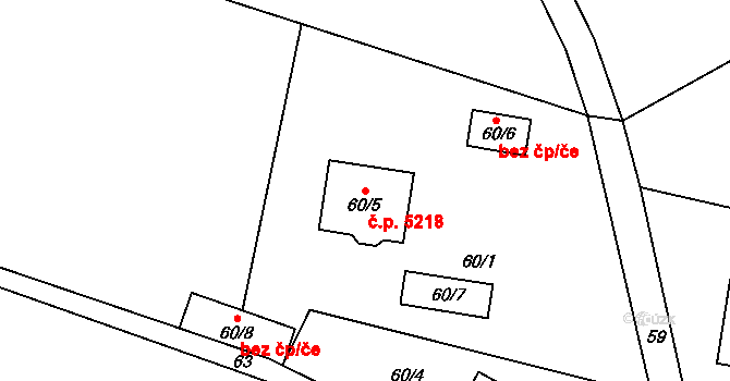 Lukášov 5218, Jablonec nad Nisou na parcele st. 60/5 v KÚ Lukášov, Katastrální mapa