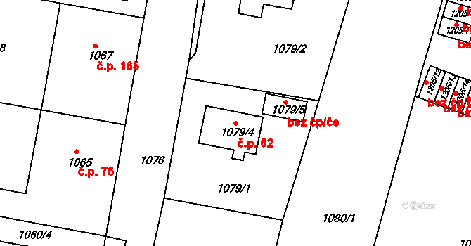 Česká Skalice 62 na parcele st. 1079/4 v KÚ Česká Skalice, Katastrální mapa