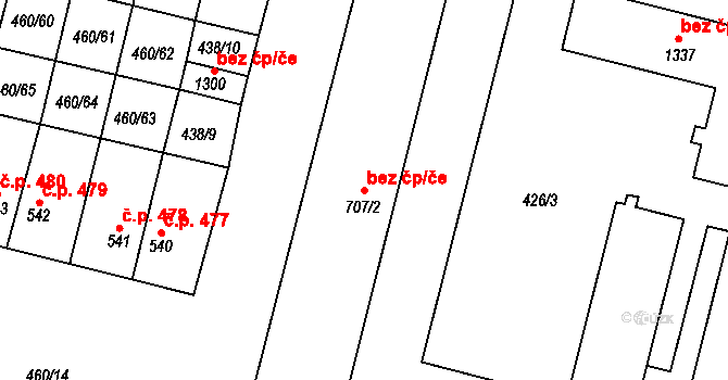 Libochovice 80147151 na parcele st. 707/2 v KÚ Libochovice, Katastrální mapa