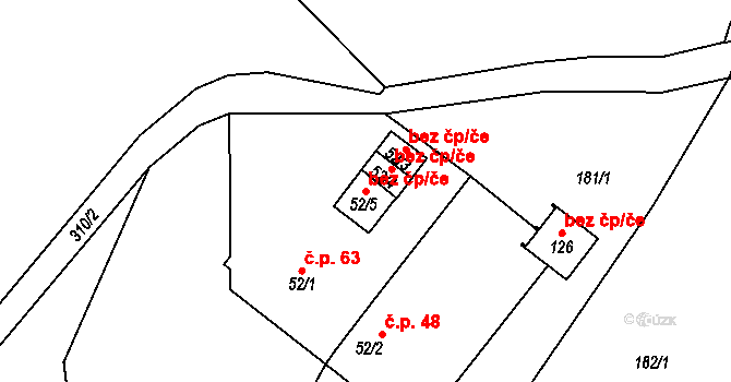 Červený Kostelec 93571151 na parcele st. 52/5 v KÚ Bohdašín nad Olešnicí, Katastrální mapa