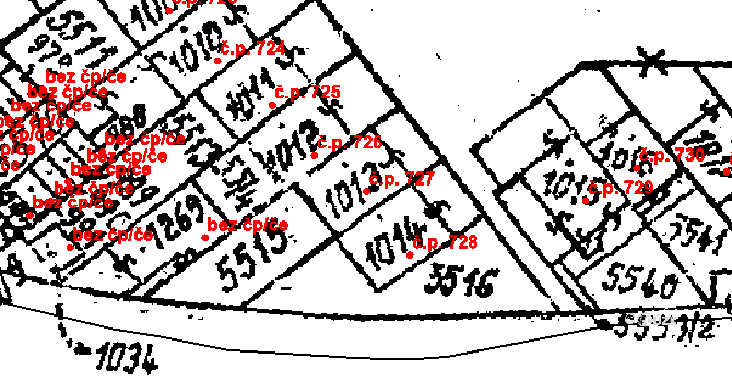 Kobylí 727 na parcele st. 1013 v KÚ Kobylí na Moravě, Katastrální mapa