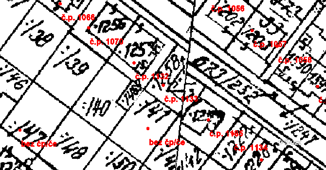 Lanžhot 1133 na parcele st. 1257 v KÚ Lanžhot, Katastrální mapa