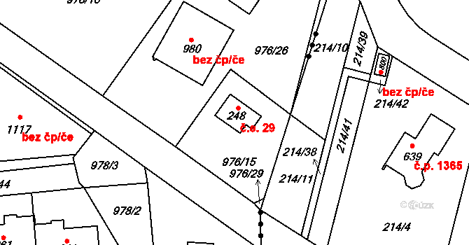 Želivec 29, Sulice na parcele st. 248 v KÚ Sulice, Katastrální mapa