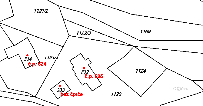 Blansko 525, Jablonec nad Jizerou na parcele st. 332 v KÚ Jablonec nad Jizerou, Katastrální mapa