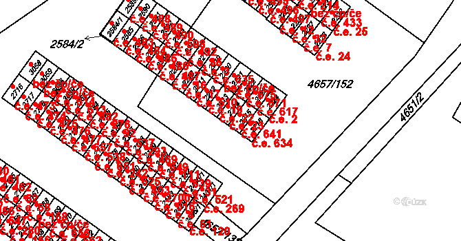 Veselí nad Moravou 23 na parcele st. 2214 v KÚ Veselí-Předměstí, Katastrální mapa