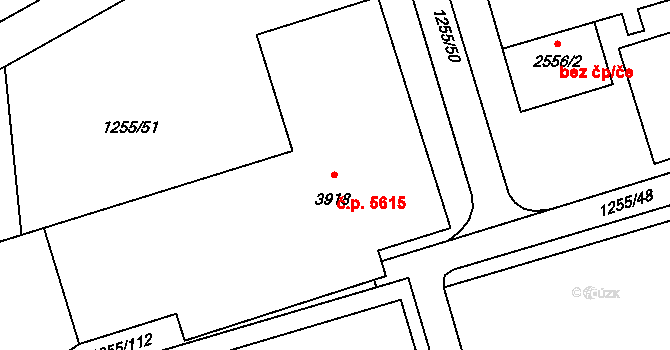 Zlín 5615 na parcele st. 3918 v KÚ Zlín, Katastrální mapa