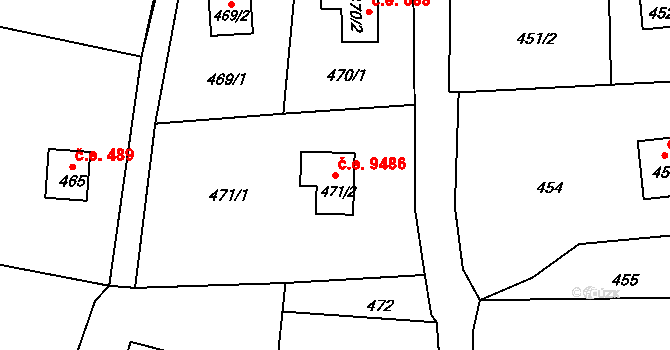 Brná 9486, Ústí nad Labem na parcele st. 471/2 v KÚ Brná nad Labem, Katastrální mapa