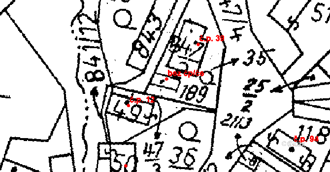 Opatovice I 38267152 na parcele st. 189 v KÚ Opatovice I, Katastrální mapa
