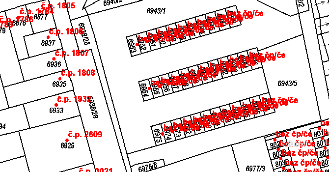 Brno 39471152 na parcele st. 6956 v KÚ Židenice, Katastrální mapa