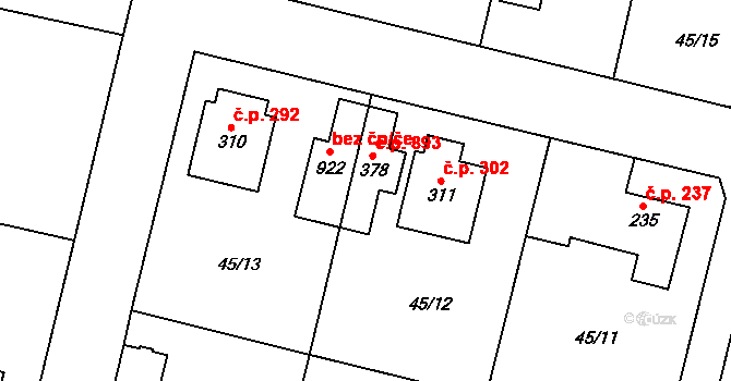 Hovorčovice 39905152 na parcele st. 378 v KÚ Hovorčovice, Katastrální mapa