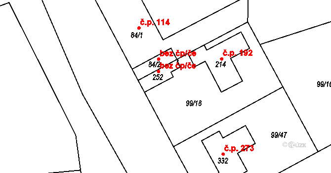 Měšice 39911152 na parcele st. 252 v KÚ Měšice u Prahy, Katastrální mapa