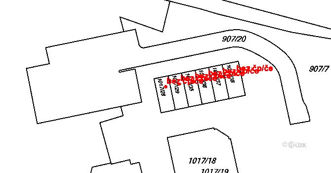 Holešov 43445152 na parcele st. 1017/28 v KÚ Holešov, Katastrální mapa